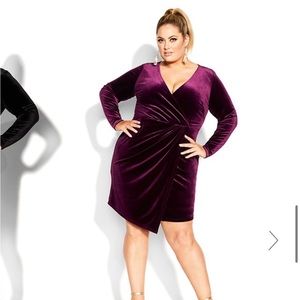 Plum velvet dress